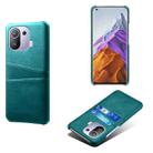 For Xiaomi Mi 11 Pro 5G Calf Texture PC + PU Leather Back Cover Shockproof Case with Dual Card Slots(Green) - 1