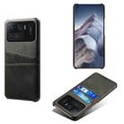 For Xiaomi Mi 11 Ultra Calf Texture PC + PU Leather Back Cover Shockproof Case with Dual Card Slots(Black) - 1