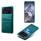 For Xiaomi Mi 11 Ultra Calf Texture PC + PU Leather Back Cover Shockproof Case with Dual Card Slots(Green) - 1
