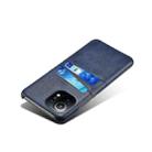 For Xiaomi Mi 11 Calf Texture PC + PU Leather Back Cover Shockproof Case with Dual Card Slots(Blue) - 3
