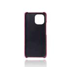 For Xiaomi Mi 11 Calf Texture PC + PU Leather Back Cover Shockproof Case with Dual Card Slots(Rose Red) - 4
