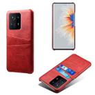 For Xiaomi Mi Mix 4 5G Calf Texture PC + PU Leather Back Cover Shockproof Case with Dual Card Slots(Red) - 1