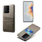 For Xiaomi Mi Mix 4 5G Calf Texture PC + PU Leather Back Cover Shockproof Case with Dual Card Slots(Grey) - 1