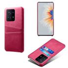 For Xiaomi Mi Mix 4 5G Calf Texture PC + PU Leather Back Cover Shockproof Case with Dual Card Slots(Rose Red) - 1