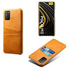 For Xiaomi Poco M3 Calf Texture PC + PU Leather Back Cover Shockproof Case with Dual Card Slots(Orange) - 1