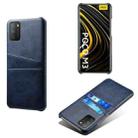 For Xiaomi Poco M3 Calf Texture PC + PU Leather Back Cover Shockproof Case with Dual Card Slots(Blue) - 1