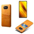 For Xiaomi Poco X3 Calf Texture PC + PU Leather Back Cover Shockproof Case with Dual Card Slots(Orange) - 1