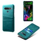 For LG G8S ThinQ Calf Texture PC + PU Leather Back Cover Shockproof Case with Dual Card Slots(Green) - 1