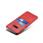 For LG G8X ThinQ Calf Texture PC + PU Leather Back Cover Shockproof Case with Dual Card Slots(Red) - 4