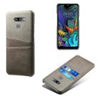 For LG K50 Calf Texture PC + PU Leather Back Cover Shockproof Case with Dual Card Slots(Grey) - 1