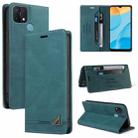 For OPPO A15s / A15 Skin Feel Anti-theft Brush Horizontal Flip Leather Case with Holder & Card Slots & Wallet(Blue) - 1