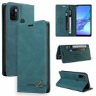 For OPPO A53 / A32 / A53S Skin Feel Anti-theft Brush Horizontal Flip Leather Case with Holder & Card Slots & Wallet(Blue) - 1