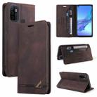 For OPPO A53 / A32 / A53S Skin Feel Anti-theft Brush Horizontal Flip Leather Case with Holder & Card Slots & Wallet(Brown) - 1