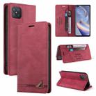 For OPPO A92S Skin Feel Anti-theft Brush Horizontal Flip Leather Case with Holder & Card Slots & Wallet(Wine Red) - 1