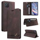 For OPPO A92S Skin Feel Anti-theft Brush Horizontal Flip Leather Case with Holder & Card Slots & Wallet(Brown) - 1