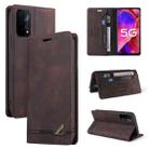 For OPPO A93 5G Skin Feel Anti-theft Brush Horizontal Flip Leather Case with Holder & Card Slots & Wallet(Brown) - 1