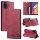 For OPPO A94 Skin Feel Anti-theft Brush Horizontal Flip Leather Case with Holder & Card Slots & Wallet(Wine Red) - 1