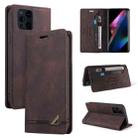 For OPPO Find X3 Pro Skin Feel Anti-theft Brush Horizontal Flip Leather Case with Holder & Card Slots & Wallet(Brown) - 1