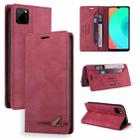 For OPPO Realme C11 Skin Feel Anti-theft Brush Horizontal Flip Leather Case with Holder & Card Slots & Wallet(Wine Red) - 1