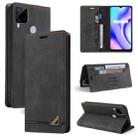 For OPPO Realme C15 Skin Feel Anti-theft Brush Horizontal Flip Leather Case with Holder & Card Slots & Wallet(Black) - 1
