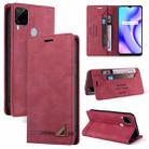 For OPPO Realme C15 Skin Feel Anti-theft Brush Horizontal Flip Leather Case with Holder & Card Slots & Wallet(Wine Red) - 1