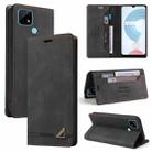 For OPPO Realme C21 Skin Feel Anti-theft Brush Horizontal Flip Leather Case with Holder & Card Slots & Wallet(Black) - 1
