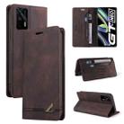 For OPPO Realme GT Skin Feel Anti-theft Brush Horizontal Flip Leather Case with Holder & Card Slots & Wallet(Brown) - 1