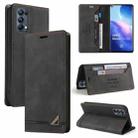 For OPPO Reno5 Pro 5G Skin Feel Anti-theft Brush Horizontal Flip Leather Case with Holder & Card Slots & Wallet(Black) - 1