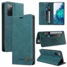 For Huawei P40 Skin Feel Anti-theft Brush Horizontal Flip Leather Case with Holder & Card Slots & Wallet(Blue) - 1