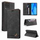 For Huawei P40 Lite Skin Feel Anti-theft Brush Horizontal Flip Leather Case with Holder & Card Slots & Wallet(Black) - 1