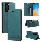 For Huawei P40 Pro Skin Feel Anti-theft Brush Horizontal Flip Leather Case with Holder & Card Slots & Wallet(Blue) - 1