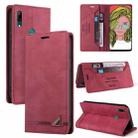 For Huawei P Smart Z Skin Feel Anti-theft Brush Horizontal Flip Leather Case with Holder & Card Slots & Wallet(Wine Red) - 1