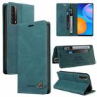 For Huawei P Smart 2021 Skin Feel Anti-theft Brush Horizontal Flip Leather Case with Holder & Card Slots & Wallet(Blue) - 1