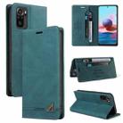 For Xiaomi Redmi Note 10 Skin Feel Anti-theft Brush Horizontal Flip Leather Case with Holder & Card Slots & Wallet(Blue) - 1