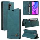 For Xiaomi Redmi 9 Skin Feel Anti-theft Brush Horizontal Flip Leather Case with Holder & Card Slots & Wallet(Blue) - 1