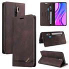 For Xiaomi Redmi 9 Skin Feel Anti-theft Brush Horizontal Flip Leather Case with Holder & Card Slots & Wallet(Brown) - 1