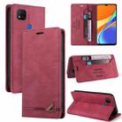 For Xiaomi Redmi 9C Skin Feel Anti-theft Brush Horizontal Flip Leather Case with Holder & Card Slots & Wallet(Wine Red) - 1