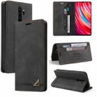 For Xiaomi Redmi Note 8 Pro Skin Feel Anti-theft Brush Horizontal Flip Leather Case with Holder & Card Slots & Wallet(Black) - 1
