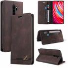 For Xiaomi Redmi Note 8 Pro Skin Feel Anti-theft Brush Horizontal Flip Leather Case with Holder & Card Slots & Wallet(Brown) - 1