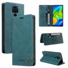 For Xiaomi Redmi Note 9 Skin Feel Anti-theft Brush Horizontal Flip Leather Case with Holder & Card Slots & Wallet(Blue) - 1