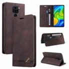 For Xiaomi Redmi Note 9 Skin Feel Anti-theft Brush Horizontal Flip Leather Case with Holder & Card Slots & Wallet(Brown) - 1