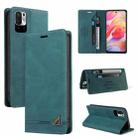 For Xiaomi Redmi Note 10 5G Skin Feel Anti-theft Brush Horizontal Flip Leather Case with Holder & Card Slots & Wallet(Blue) - 1