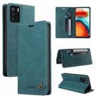 For Xiaomi Redmi Note 10 Pro 5G Skin Feel Anti-theft Brush Horizontal Flip Leather Case with Holder & Card Slots & Wallet(Blue) - 1