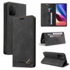 For Xiaomi Poco F3 Skin Feel Anti-theft Brush Horizontal Flip Leather Case with Holder & Card Slots & Wallet(Black) - 1