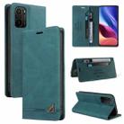 For Xiaomi Poco F3 Skin Feel Anti-theft Brush Horizontal Flip Leather Case with Holder & Card Slots & Wallet(Blue) - 1