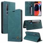 For Xiaomi Mi 10 5G Skin Feel Anti-theft Brush Horizontal Flip Leather Case with Holder & Card Slots & Wallet(Blue) - 1