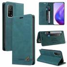 For Xiaomi Mi 10T Pro 5G Skin Feel Anti-theft Brush Horizontal Flip Leather Case with Holder & Card Slots & Wallet(Blue) - 1