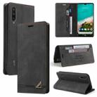 For Xiaomi Mi A3 Skin Feel Anti-theft Brush Horizontal Flip Leather Case with Holder & Card Slots & Wallet(Black) - 1