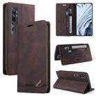 For Xiaomi Mi CC9 Pro Skin Feel Anti-theft Brush Horizontal Flip Leather Case with Holder & Card Slots & Wallet(Brown) - 1