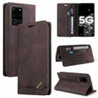 For Samsung Galaxy S20 Ultra Skin Feel Anti-theft Brush Horizontal Flip Leather Case with Holder & Card Slots & Wallet(Brown) - 1